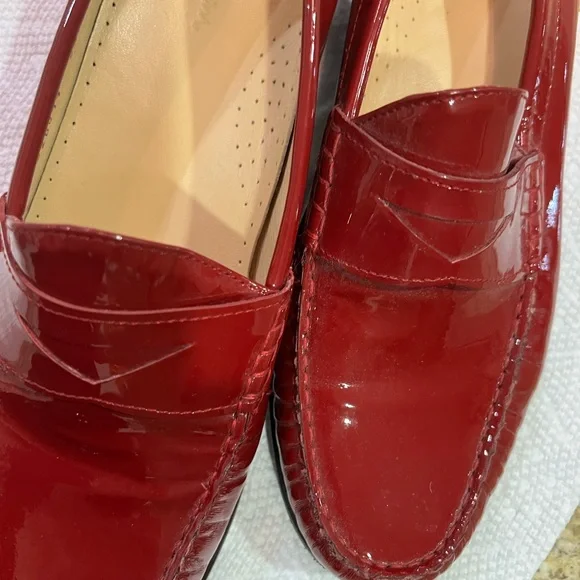 Cole Haan Red Patent Leather Loafers - Picture 3 of 8